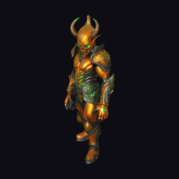Golden Horned Demon Warrior