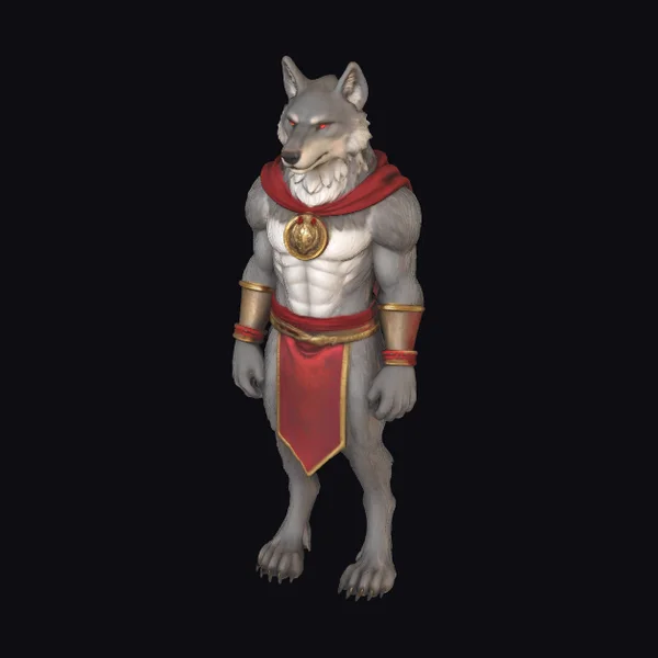 Wolf Warrior with Red Cloak