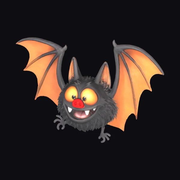 Smiling Cartoon Bat
