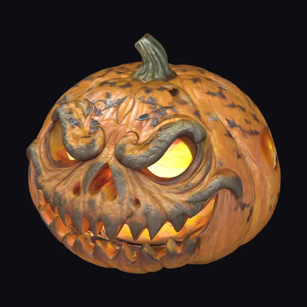 Glowing Jack-o'-Lantern Face