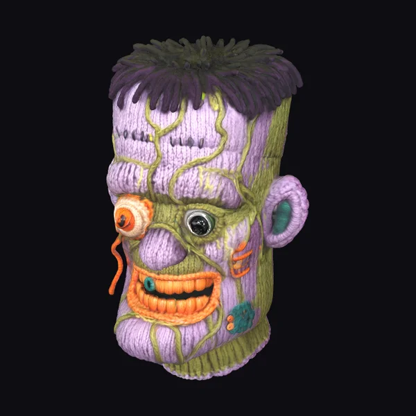 Knitted Monster Head