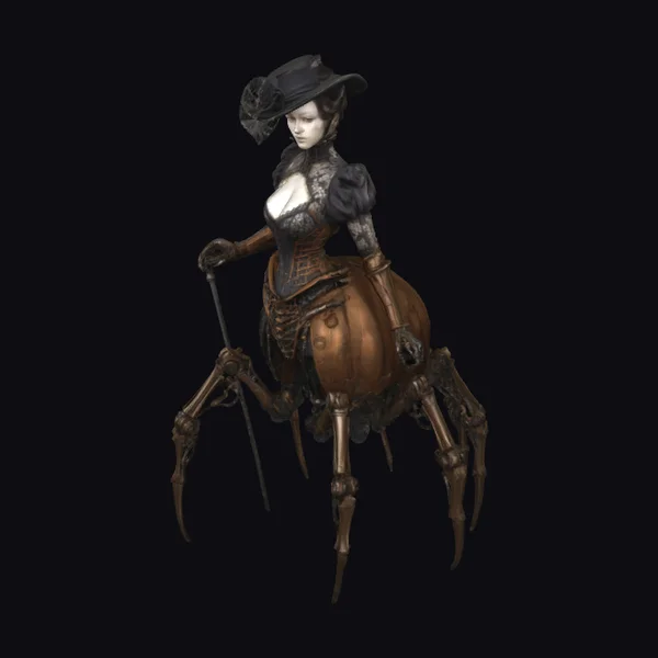 Steampunk Lady on Spider