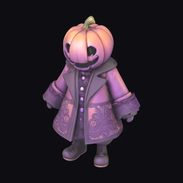 Purple Pumpkin Character