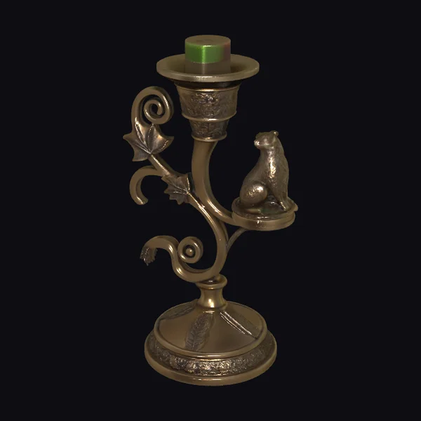 Bronze Bear Candle Holder