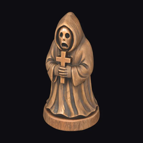 Wooden Skeleton Bishop