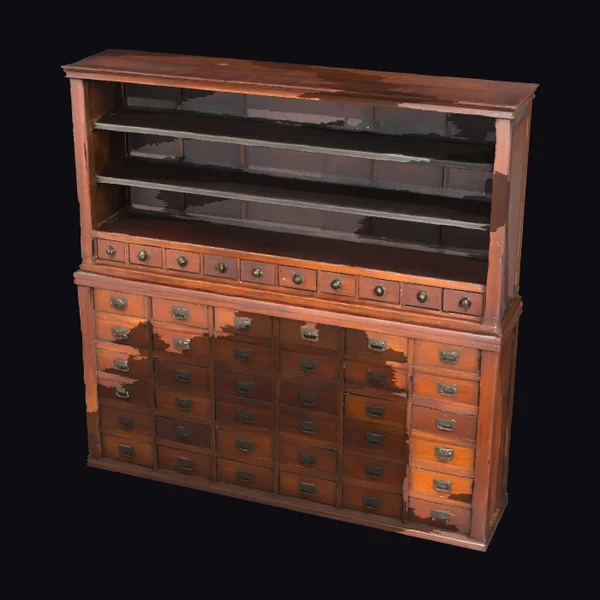 Vintage Wooden Apothecary Cabinet