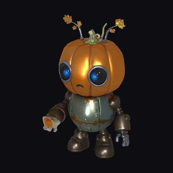 Pumpkin Robot Figure