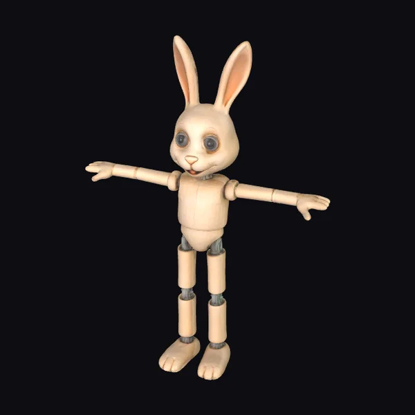 Wooden Bunny Puppet