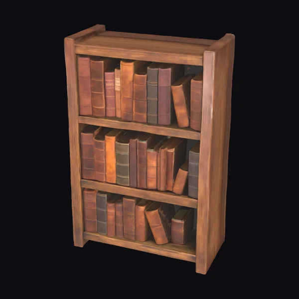 Wooden Bookshelf with Tomes