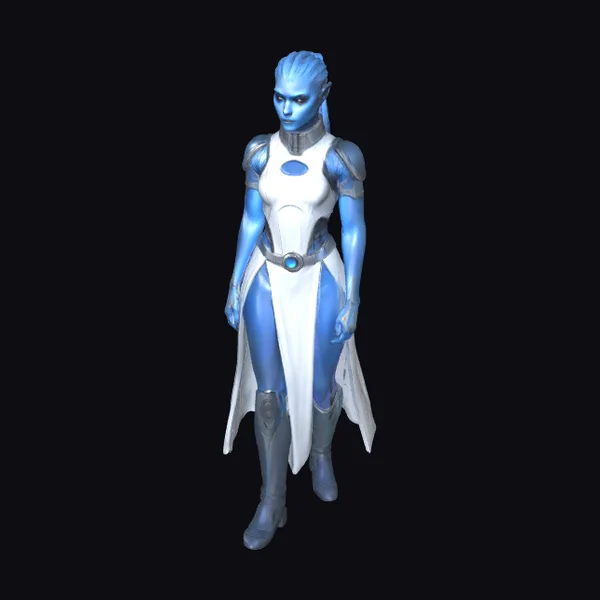 Blue Cosmic Female Warrior