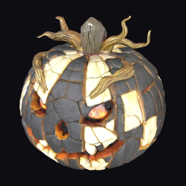 Mosaic Stone Pumpkin