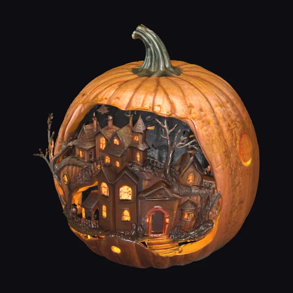 Carved Pumpkin House