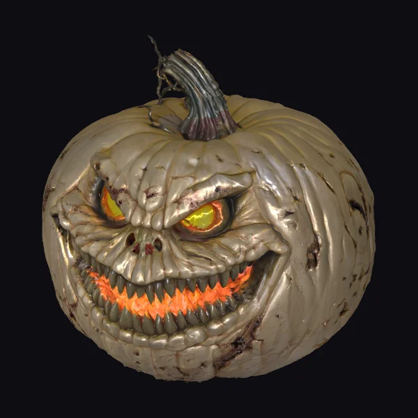 Carved Pumpkin Fiend Face