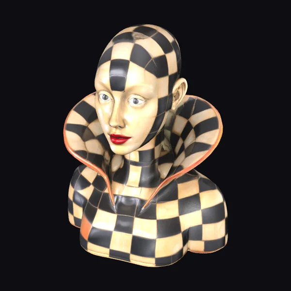 Checkered Harlequin Bust
