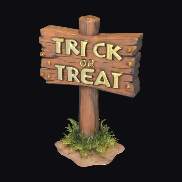 Wooden Trick or Treat Sign
