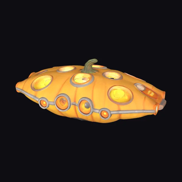 Glowing Pumpkin Spaceship