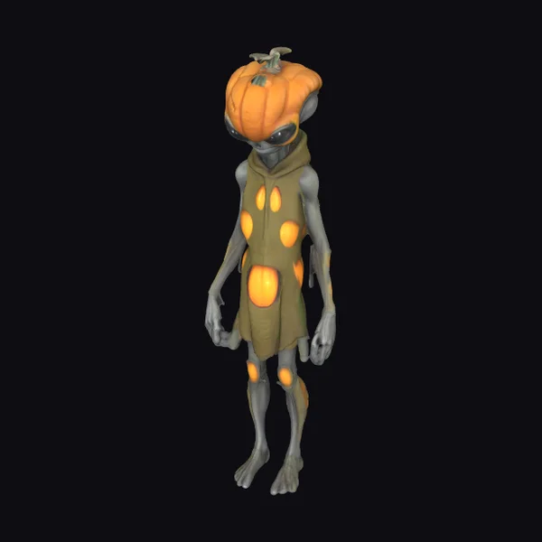 Alien in Pumpkin Costume
