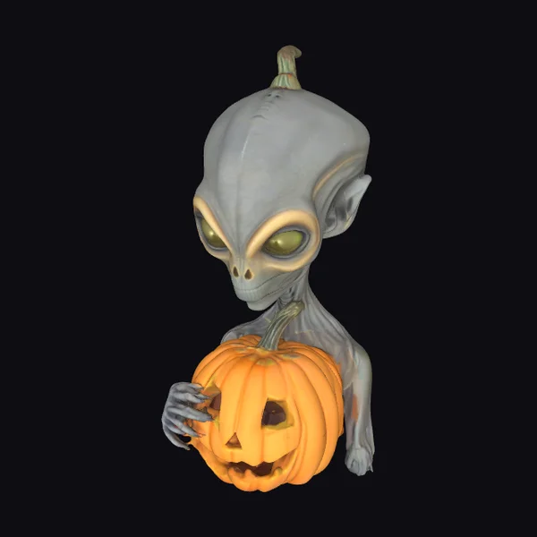 Alien Holding Pumpkin