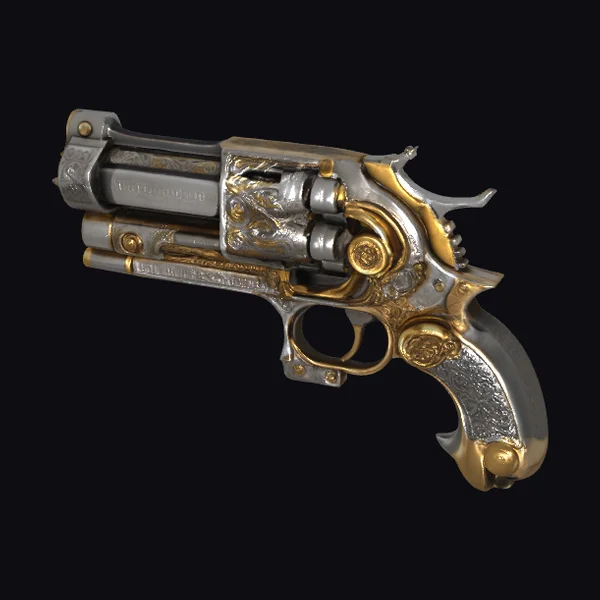 Ornate Golden Revolver
