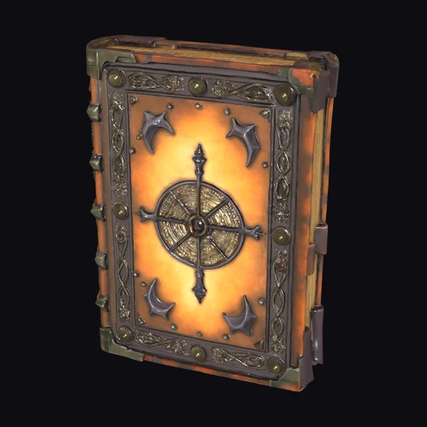 Dusty Grimoire with Spiderwebs