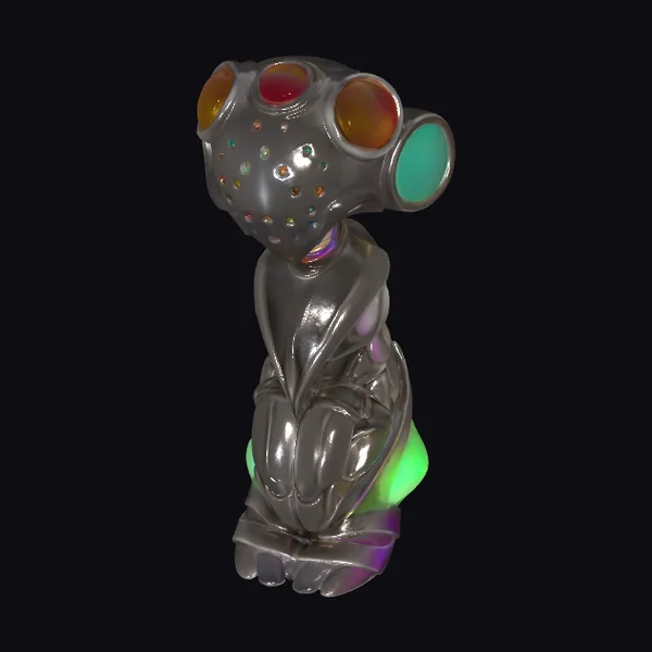 Glowing Cybernetic Guardian