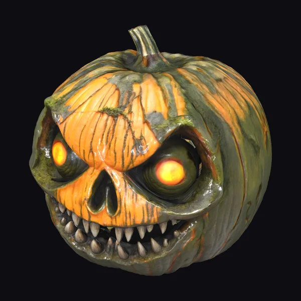 Glowing Pumpkin Skull