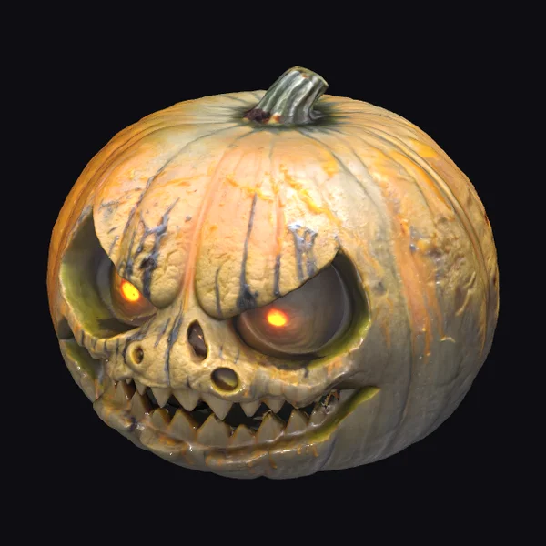 Glowing Skull Pumpkin