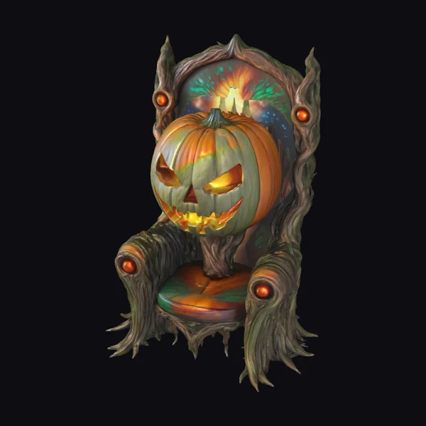 Glowing Pumpkin King Throne
