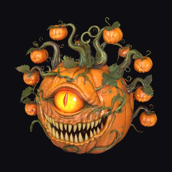 Pumpkin Beholder Monster Face
