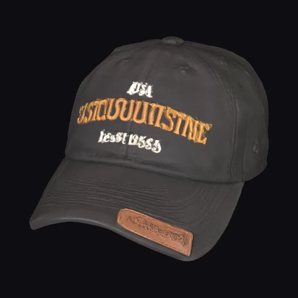 Black Embroidered Baseball Cap