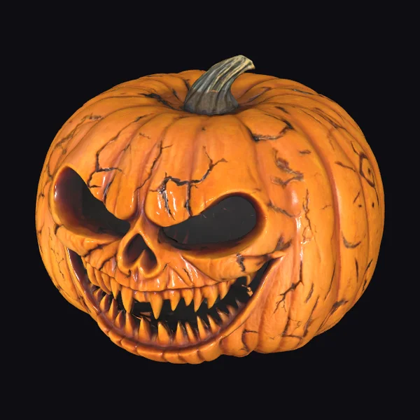 Carved Pumpkin Skull