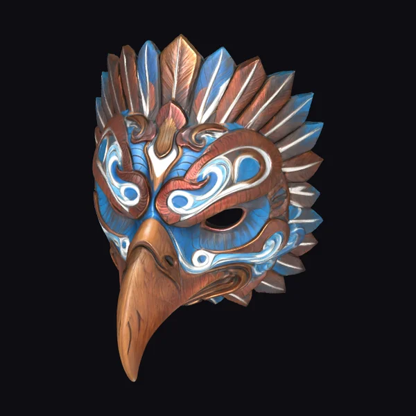 Intricately Carved Eagle Mask