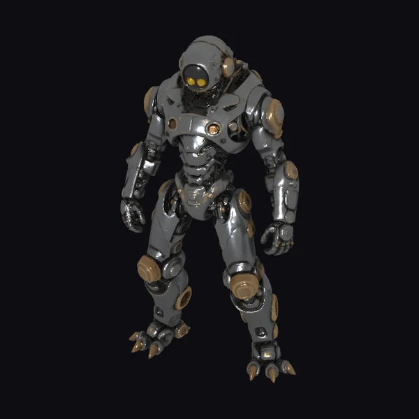 Gray Metal Robot Figure
