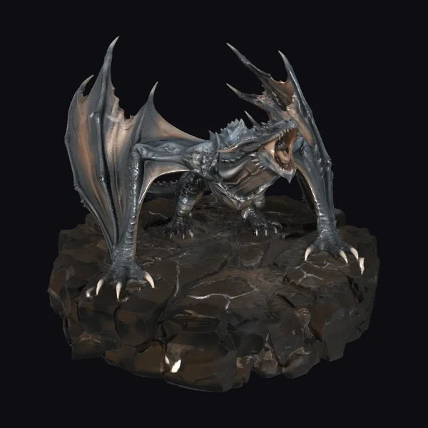 Dark Dragon on Rock