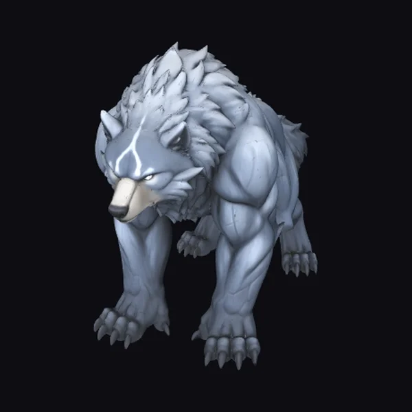 Gray Furry Wolf Creature