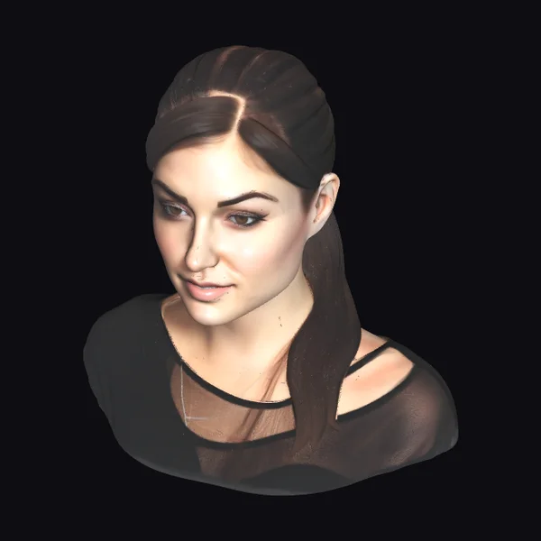 Woman on Blue Background