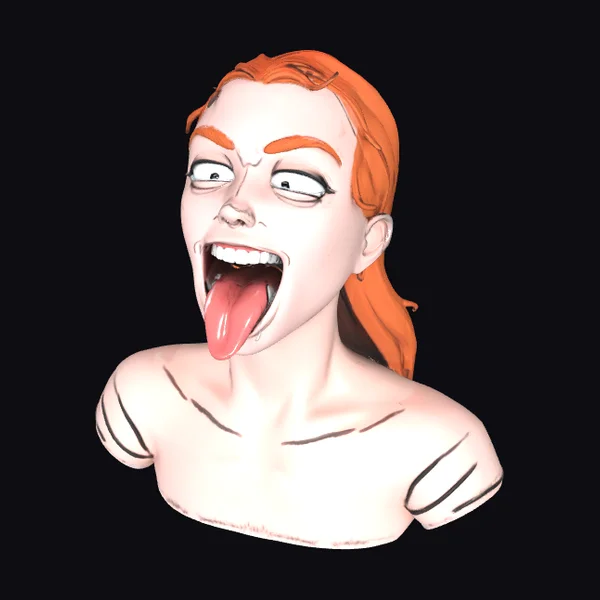 Cartoon Angry Woman Face