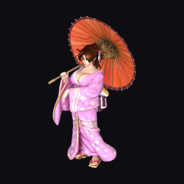 Kimono Girl with Umbrella