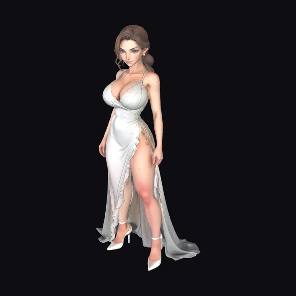 Elegant Lady in White