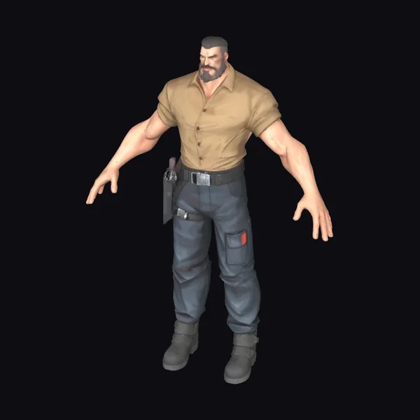 Bearded Male Casual Worker