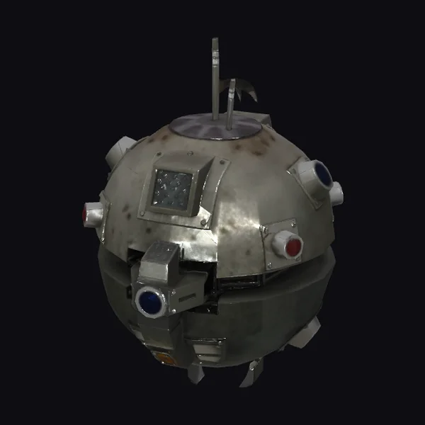 Metallic Spherical Robot Head