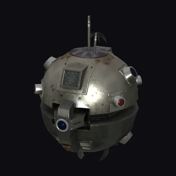 Metallic Spherical Robot Head