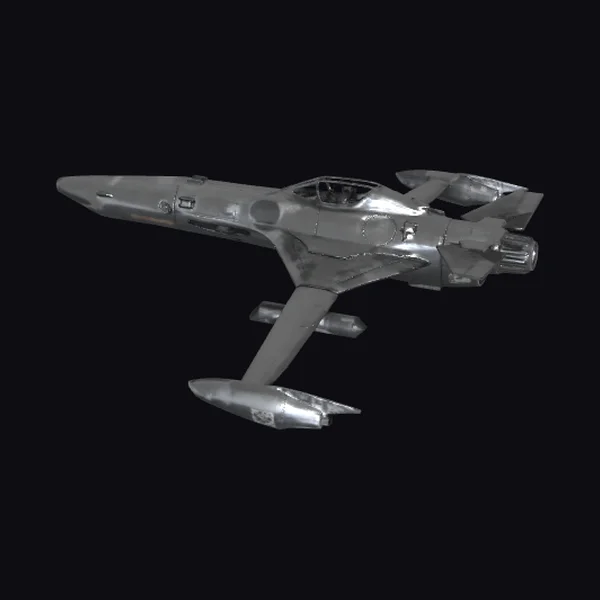 Futuristic Gray Starfighter