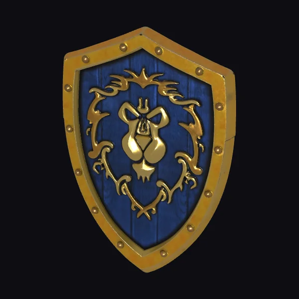 Blue Shield with Gold Emblem