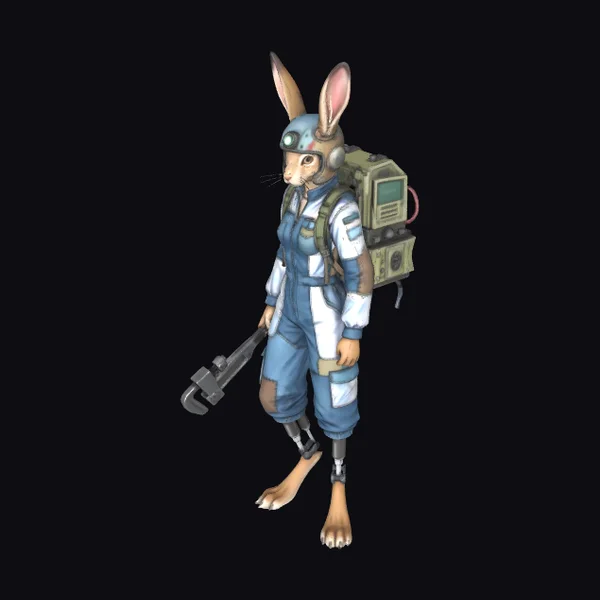 Cybernetic Bunny Astronaut