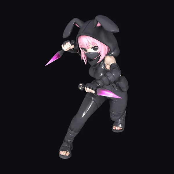 Pink-Haired Bunny Ninja