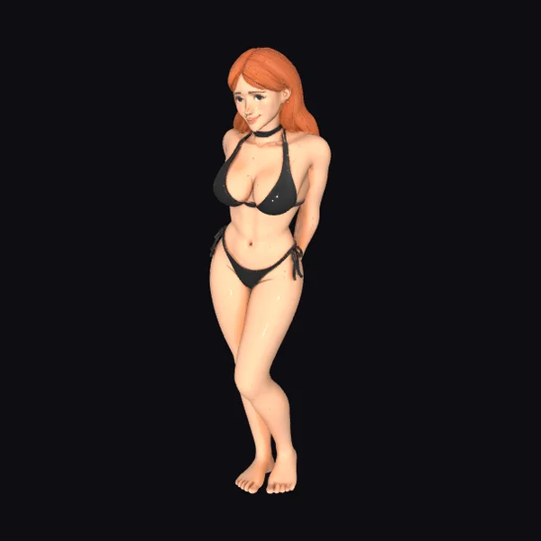 Redhead Woman in Bikini