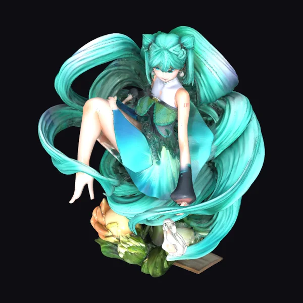 Turquoise Mermaid Anime Girl