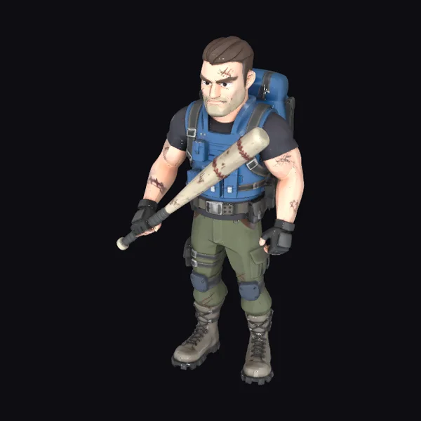 Survivor with Baseball Bat