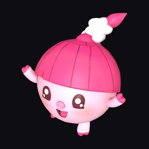 Pink Cartoon Piglet Character